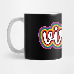 Virgo Astrology Script Typography Gay Pride Rainbow Mug